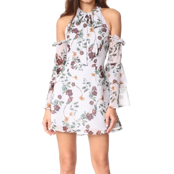 cold shoulder floral dress